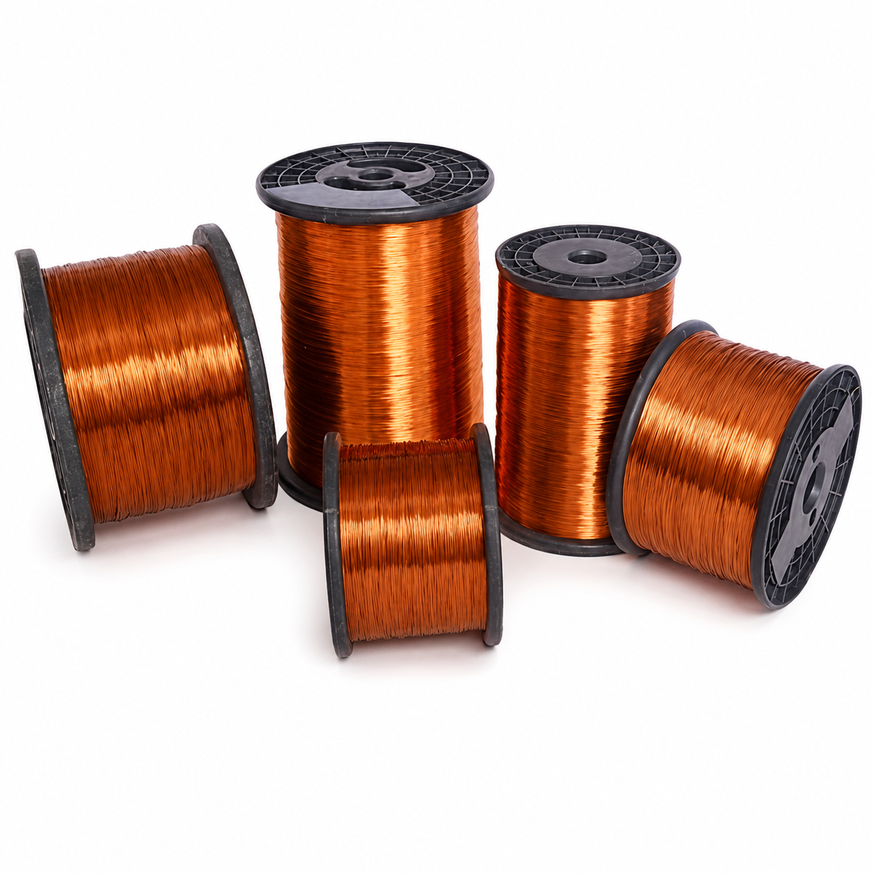 Enamelled copper wire product spools